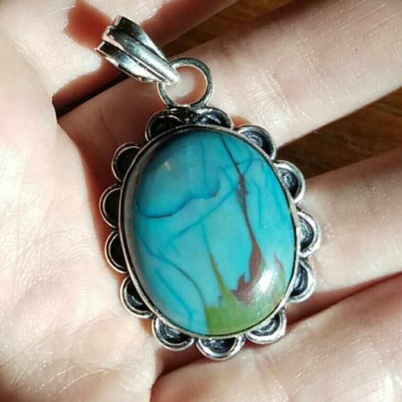 Jewelry - NWOT Sterling Silver Plated Noreena Jasper Pendant